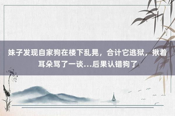 妹子发现自家狗在楼下乱晃，合计它逃狱，揪着耳朵骂了一谈…后果认错狗了