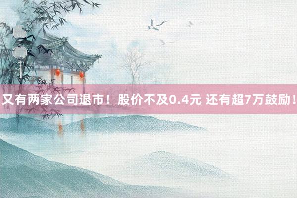 又有两家公司退市！股价不及0.4元 还有超7万鼓励！