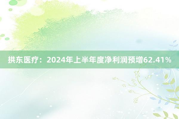 拱东医疗：2024年上半年度净利润预增62.41%