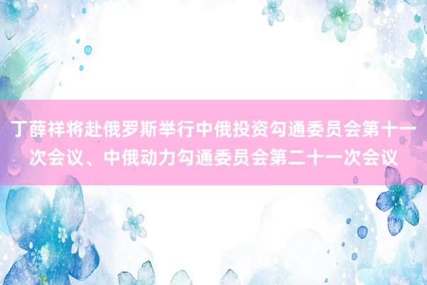 丁薛祥将赴俄罗斯举行中俄投资勾通委员会第十一次会议、中俄动力勾通委员会第二十一次会议