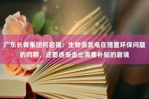 广东长青集团何启强：生物资发电在措置环保问题的同期，还要逐渐走出需要补贴的窘境