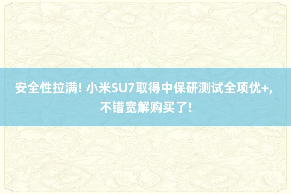 安全性拉满! 小米SU7取得中保研测试全项优+, 不错宽解购买了!