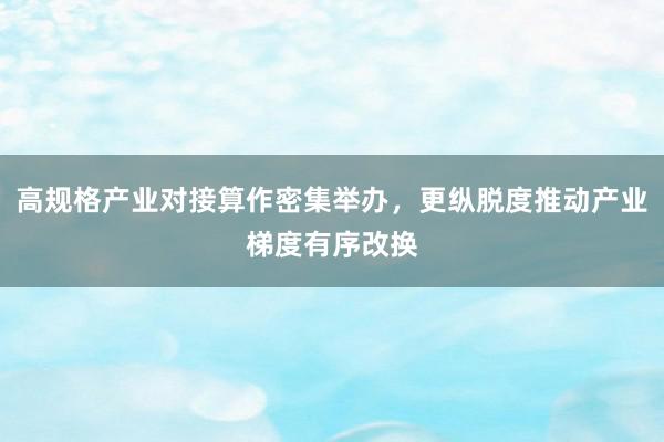 高规格产业对接算作密集举办，更纵脱度推动产业梯度有序改换