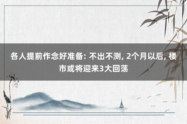 各人提前作念好准备: 不出不测, 2个月以后, 楼市或将迎来3大回荡