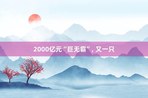 2000亿元“巨无霸”, 又一只