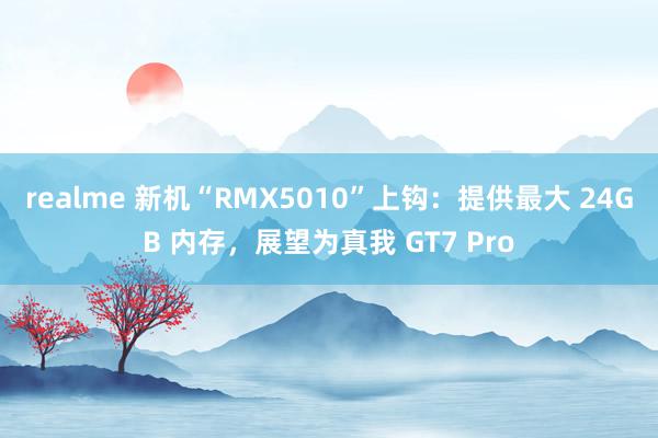 realme 新机“RMX5010”上钩：提供最大 24GB 内存，展望为真我 GT7 Pro