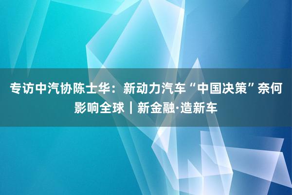 专访中汽协陈士华：新动力汽车“中国决策”奈何影响全球｜新金融·造新车